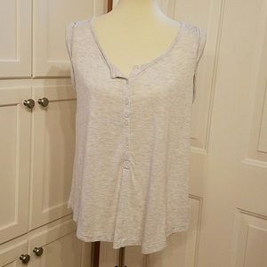 Light grey button neck soft tank